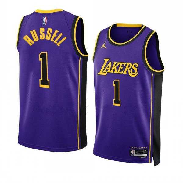 Mens Los Angeles Lakers #1 Russell Purple Stitched Basketball Jersey Dzhi Dzhi->los angeles lakers->NBA Jersey